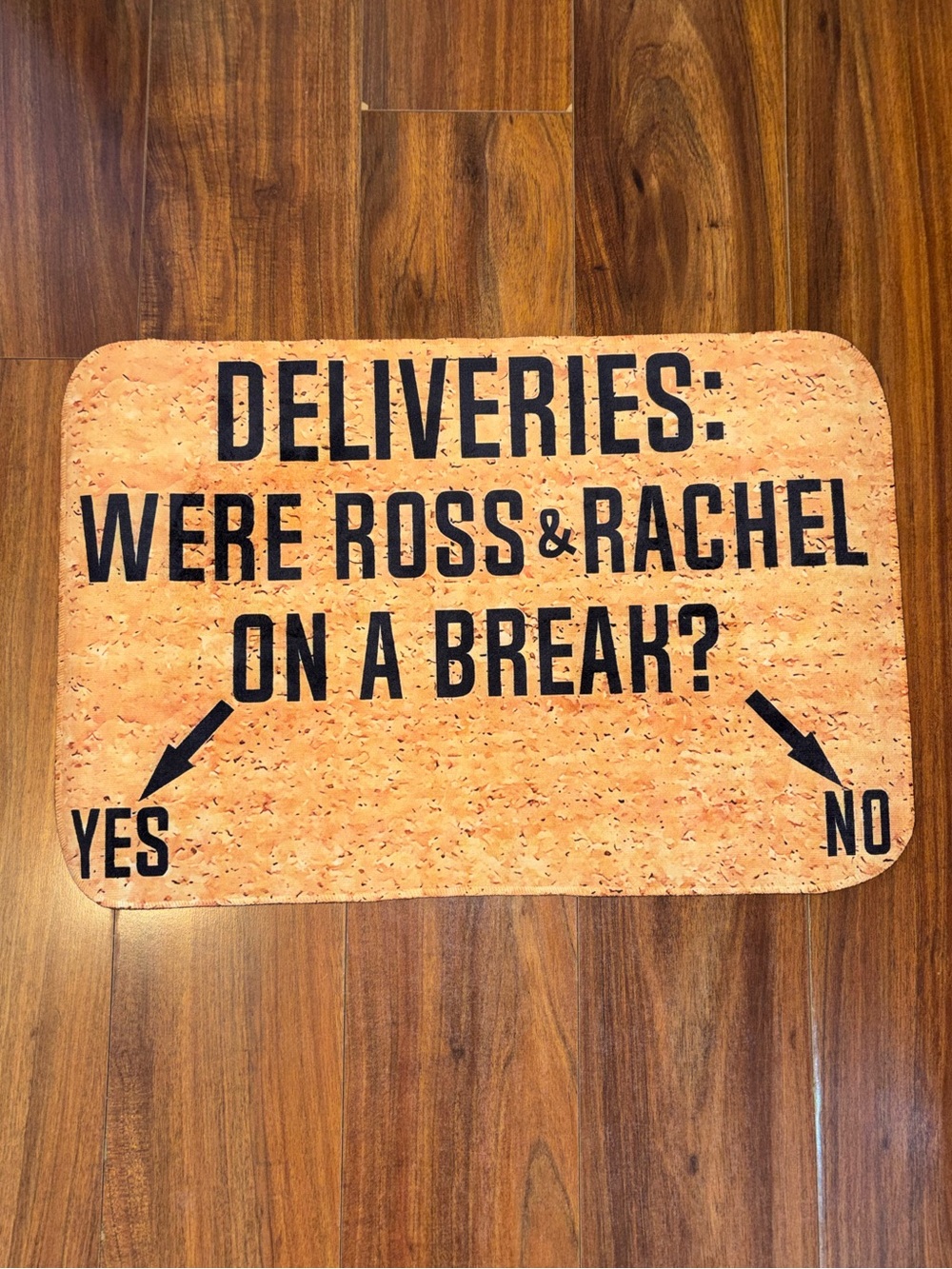 Amazon Cork-Look Doormat with Friends Reference